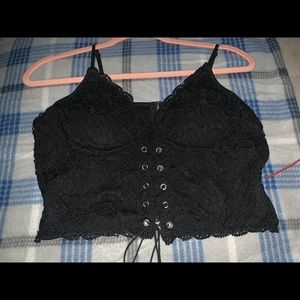 Cropped lace cami top